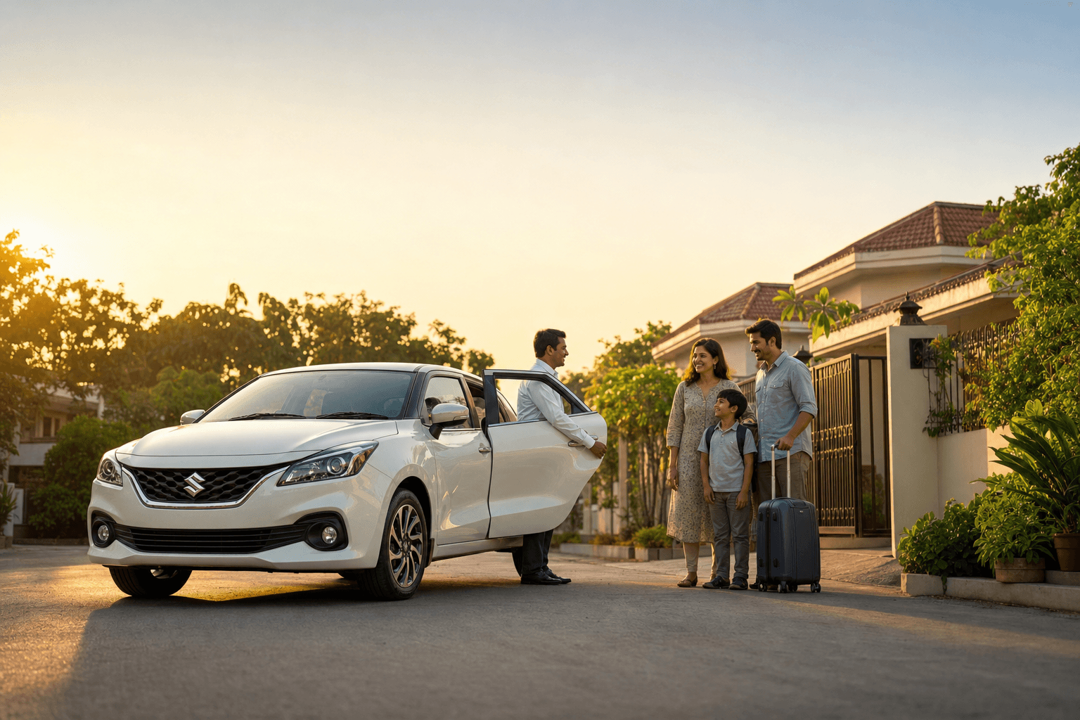 Book My Ride picking up a family from home